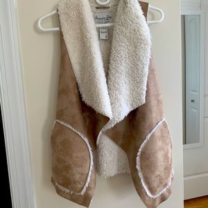 American Rag suede & fur vest